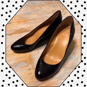 JCrew patent leather wedges